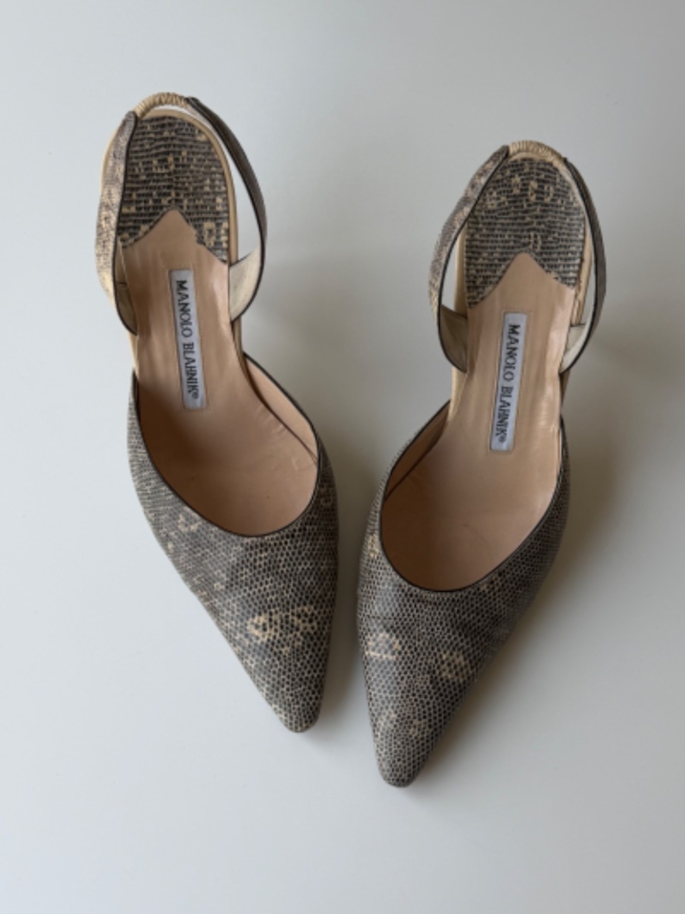Vintage Manolo Blahnik exotic leather slingback, IT 37, approx. US 6.5–7 - Picture 6 of 13